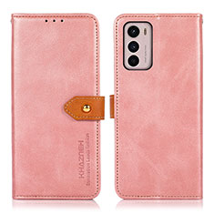 Coque Portefeuille Livre Cuir Etui Clapet N07P pour Motorola Moto G42 Rose