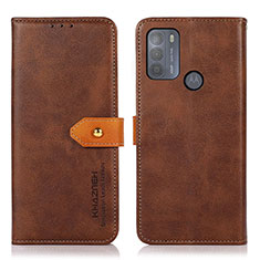 Coque Portefeuille Livre Cuir Etui Clapet N07P pour Motorola Moto G50 Marron