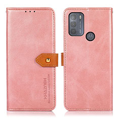 Coque Portefeuille Livre Cuir Etui Clapet N07P pour Motorola Moto G50 Rose