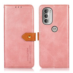 Coque Portefeuille Livre Cuir Etui Clapet N07P pour Motorola Moto G51 5G Rose
