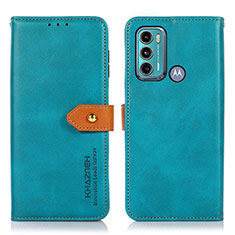 Coque Portefeuille Livre Cuir Etui Clapet N07P pour Motorola Moto G60 Cyan