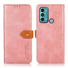 Coque Portefeuille Livre Cuir Etui Clapet N07P pour Motorola Moto G60 Rose