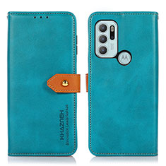 Coque Portefeuille Livre Cuir Etui Clapet N07P pour Motorola Moto G60s Cyan