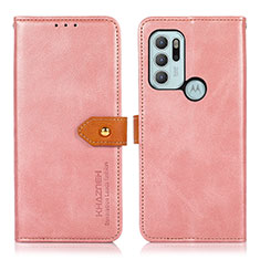 Coque Portefeuille Livre Cuir Etui Clapet N07P pour Motorola Moto G60s Rose