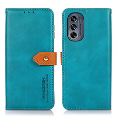 Coque Portefeuille Livre Cuir Etui Clapet N07P pour Motorola Moto G62 5G Cyan
