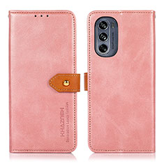 Coque Portefeuille Livre Cuir Etui Clapet N07P pour Motorola Moto G62 5G Rose