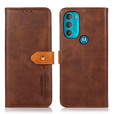 Coque Portefeuille Livre Cuir Etui Clapet N07P pour Motorola Moto G71 5G Marron