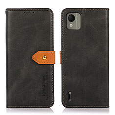 Coque Portefeuille Livre Cuir Etui Clapet N07P pour Nokia C110 Noir