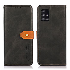 Coque Portefeuille Livre Cuir Etui Clapet N07P pour Samsung Galaxy A51 4G Noir