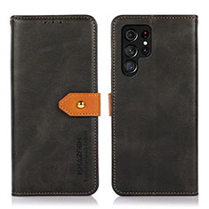 Coque Portefeuille Livre Cuir Etui Clapet N07P pour Samsung Galaxy S21 Ultra 5G Noir
