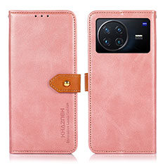 Coque Portefeuille Livre Cuir Etui Clapet N07P pour Vivo X Note Rose