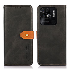Coque Portefeuille Livre Cuir Etui Clapet N07P pour Xiaomi Redmi 10 India Noir
