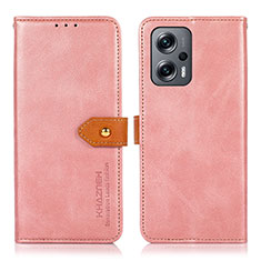 Coque Portefeuille Livre Cuir Etui Clapet N07P pour Xiaomi Redmi Note 11T Pro 5G Rose