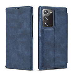 Coque Portefeuille Livre Cuir Etui Clapet N09 pour Samsung Galaxy Note 20 5G Bleu