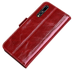Coque Portefeuille Livre Cuir Etui Clapet P01 pour Huawei P20 Pro Rouge