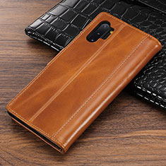Coque Portefeuille Livre Cuir Etui Clapet P01 pour Samsung Galaxy Note 10 Plus 5G Orange