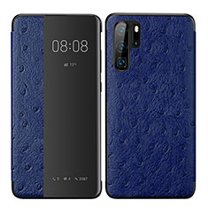 Coque Portefeuille Livre Cuir Etui Clapet P02 pour Huawei P30 Pro New Edition Bleu