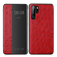 Coque Portefeuille Livre Cuir Etui Clapet P02 pour Huawei P30 Pro New Edition Rouge