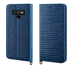 Coque Portefeuille Livre Cuir Etui Clapet P04 pour Samsung Galaxy Note 9 Bleu