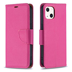 Coque Portefeuille Livre Cuir Etui Clapet pour Apple iPhone 13 Mini Rose Rouge