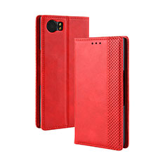 Coque Portefeuille Livre Cuir Etui Clapet pour Blackberry KEYone Rouge