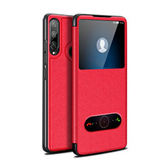 Coque Portefeuille Livre Cuir Etui Clapet pour Huawei Enjoy 10 Plus Rouge