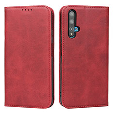 Coque Portefeuille Livre Cuir Etui Clapet pour Huawei Honor 20S Rouge