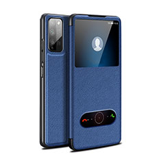 Coque Portefeuille Livre Cuir Etui Clapet pour Huawei Honor 30 Lite 5G Bleu