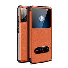 Coque Portefeuille Livre Cuir Etui Clapet pour Huawei Honor 30 Lite 5G Orange