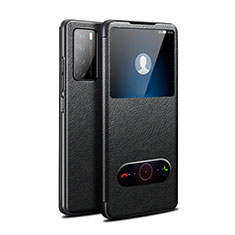 Coque Portefeuille Livre Cuir Etui Clapet pour Huawei Honor Play4 5G Noir