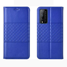 Coque Portefeuille Livre Cuir Etui Clapet pour Huawei Honor Play4T Pro Bleu