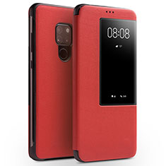 Coque Portefeuille Livre Cuir Etui Clapet pour Huawei Mate 20 Rouge