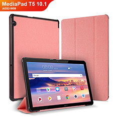 Coque Portefeuille Livre Cuir Etui Clapet pour Huawei MediaPad T5 10.1 AGS2-W09 Rose