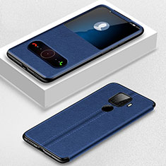 Coque Portefeuille Livre Cuir Etui Clapet pour Huawei Nova 5i Pro Bleu