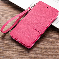 Coque Portefeuille Livre Cuir Etui Clapet pour Huawei Y6s Rose Rouge
