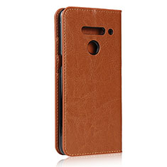Coque Portefeuille Livre Cuir Etui Clapet pour LG V50 ThinQ 5G Orange