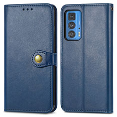 Coque Portefeuille Livre Cuir Etui Clapet pour Motorola Moto Edge S Pro 5G Bleu