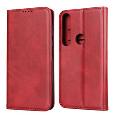 Coque Portefeuille Livre Cuir Etui Clapet pour Motorola Moto G8 Plus Rouge