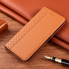 Coque Portefeuille Livre Cuir Etui Clapet pour Motorola Moto G9 Play Orange