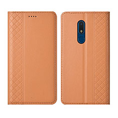 Coque Portefeuille Livre Cuir Etui Clapet pour Nokia C3 Orange