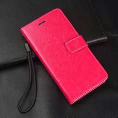 Coque Portefeuille Livre Cuir Etui Clapet pour Oppo A9 (2020) Rose Rouge