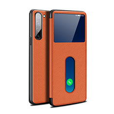 Coque Portefeuille Livre Cuir Etui Clapet pour Oppo Find X2 Lite Orange