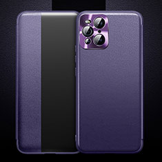 Coque Portefeuille Livre Cuir Etui Clapet pour Oppo Find X3 Pro 5G Violet