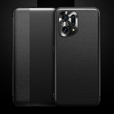 Coque Portefeuille Livre Cuir Etui Clapet pour Oppo Find X5 5G Noir