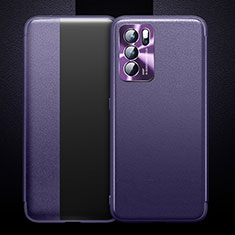 Coque Portefeuille Livre Cuir Etui Clapet pour Oppo Reno6 Pro 5G India Violet