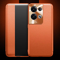 Coque Portefeuille Livre Cuir Etui Clapet pour Oppo Reno8 Pro+ Plus 5G Orange