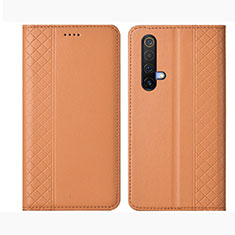 Coque Portefeuille Livre Cuir Etui Clapet pour Realme X50 5G Orange