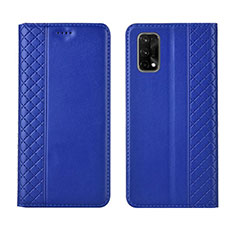 Coque Portefeuille Livre Cuir Etui Clapet pour Realme X7 5G Bleu