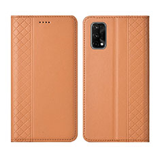 Coque Portefeuille Livre Cuir Etui Clapet pour Realme X7 5G Orange