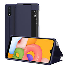 Coque Portefeuille Livre Cuir Etui Clapet pour Samsung Galaxy A01 SM-A015 Bleu